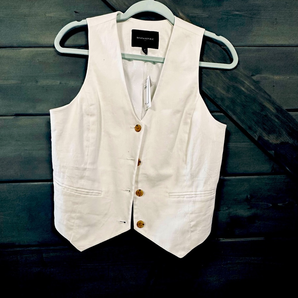 Banana Republic White Vest